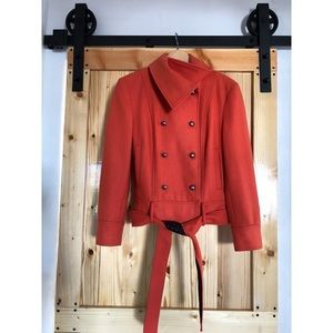 BCBG Max Azria Cropped Moto Style Peacoat